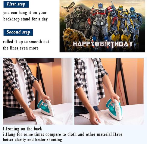 Car Robot Happy Birthday Backdrop, Robot Movie Birthday Party Backdrop Banner 4.25FT x 6FT, Car Robot Theme Party Background Photo Props Party Wall Decorations Supplies in Saudi Arabia