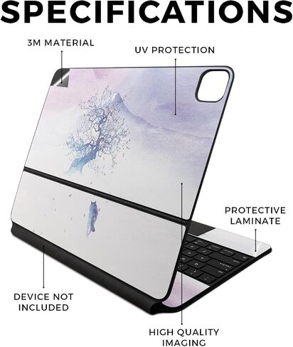 غلاف من ألياف الكربون متوافق مع لوحة مفاتيح Apple Magic لجهاز iPad Air 13 بوصة (M2) 2024 - طبيعة سايبورغ - غطاء لاصق واقٍ من الفينيل 3M ممتاز - سهل الاستخدام | صُنع في الولايات المتحدة الأمريكية بواسطة MightySkins in Saudi Arabia