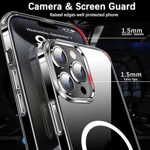 Compatible with iPhone 16 Pro Max Clear Case 6.9'', Built for MagSafe, Crystal Clear Not Yellowing, Military Grade Drop Protection, Scratch-Resistant Back, Magnetic Case for 16 Pro Max (2024) in Saudi Arabia