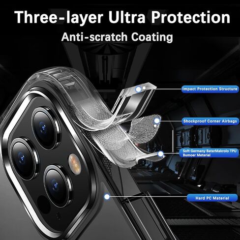 Compatible with iPhone 16 Pro Max Clear Case 6.9'', Built for MagSafe, Crystal Clear Not Yellowing, Military Grade Drop Protection, Scratch-Resistant Back, Magnetic Case for 16 Pro Max (2024) in Saudi Arabia