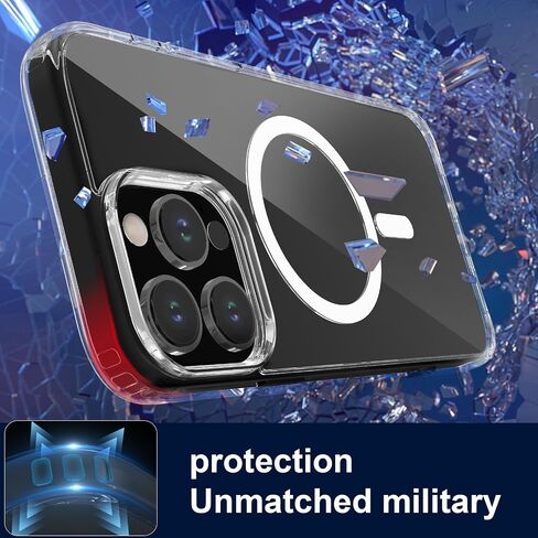 Compatible with iPhone 16 Pro Max Clear Case 6.9'', Built for MagSafe, Crystal Clear Not Yellowing, Military Grade Drop Protection, Scratch-Resistant Back, Magnetic Case for 16 Pro Max (2024) in Saudi Arabia