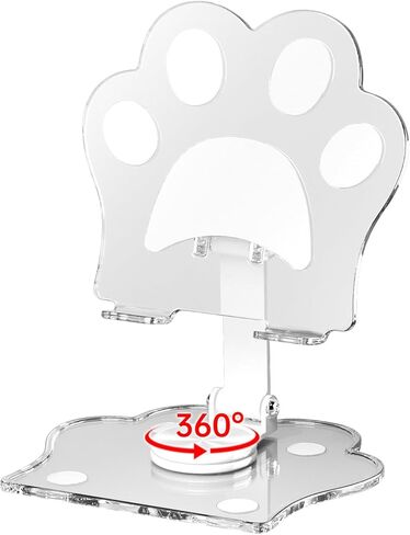 حامل الهاتف الخلوي، حامل بزاوية 360 درجة قابل للتعديل، تصميم مخلب قطة لطيف مع وسادة لحامل الهاتف المحمول المكتبي متوافق مع جميع الهواتف المحمولة - وردي in Kuwait