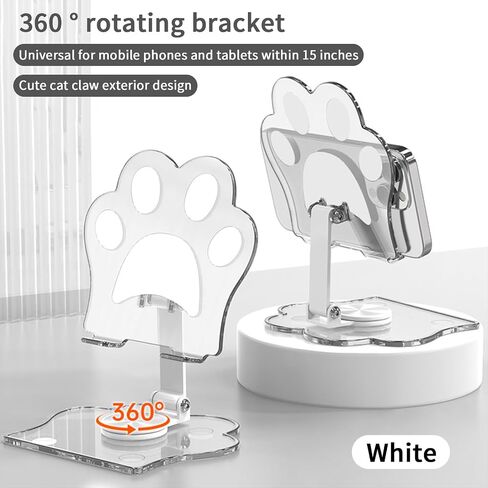 حامل الهاتف الخلوي، حامل بزاوية 360 درجة قابل للتعديل، تصميم مخلب قطة لطيف مع وسادة لحامل الهاتف المحمول المكتبي متوافق مع جميع الهواتف المحمولة - وردي in Kuwait