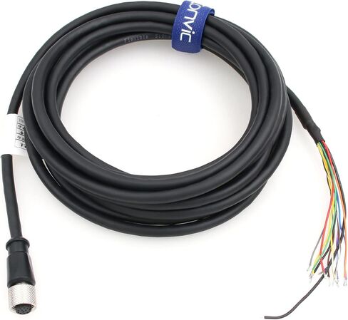 Eonvic CCBL-05-01 DataMan 260 Reader Serial Cable IO Power Cord for Cognex Camera M12 12 Pin Female Cable Connector to Flying Leads (15M) in Saudi Arabia