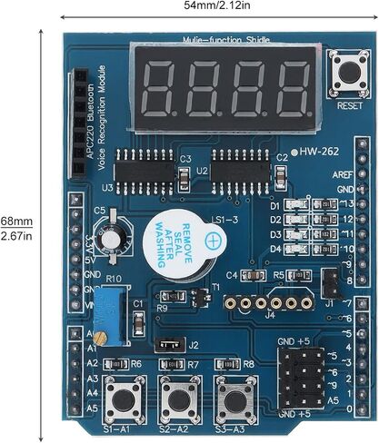 2 قطعة لوحة توسيع متعددة الوظائف وحدة درع مستشعر ProtoShield متعددة الوظائف مع أربعة شاشات عرض رقمية متوافقة مع Arduino UNO R3 in Saudi Arabia