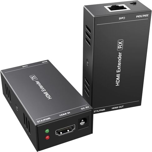 موسع PWAYTEK HDMI بطول 165 قدمًا فوق Cat5e/6 واحد، ويمتد فيديو 1080P@60 هرتز، وينقل الصوت والفيديو بشكل متزامن، ويدعم 3D، POC، EDID in Kuwait