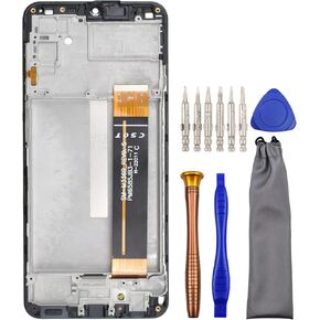 Complete Screen LCD Digitizer Touch Assembly Replacement for Samsung Galaxy M33 SM-M336B with Tool Kit and Screen Frame Installed Black 6.6"