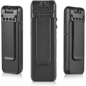 Andoer 1080P Body Camera with Audio and Video Recording Wearable Body Cam Clip-on Mini Camera Camcorder with 180° Rotatable Lens IR Night Vision for Personal Traveling Outdoor Recording