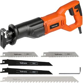 120V Reciprocating Saw, 6.0 Amp Variable Speed Corded Reciprocating Saw with 3/4" Stroke Length, 2800RPM and 2-1/2" Max for Wood, Metal, PVC Pipe Cutting