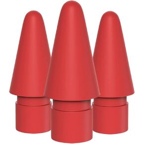 Tucana Replacement Pen Tips Compatible for iPad Pencil 1st & 2nd Generation (3-Pack) (Red)
