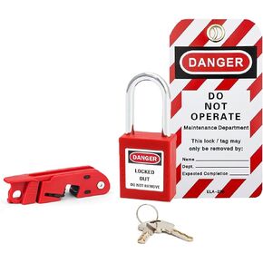 قفل كابل Tagout - قفل كابل قابل للتعديل بطول 3.3 قدم، قفل كابل فولاذي مع طلاء الفينيل، كابل Loto لقفل العلامة، درجة ممتازة، متوافق مع OSHA بقطر 0.16 بوصة،