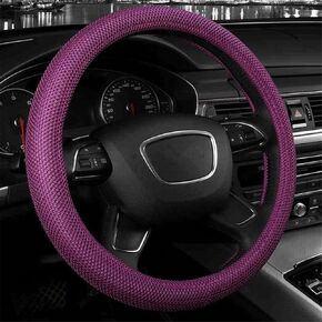 MOZA RACING The New Summer Ice Silk Breathable Cosy Soft 38 cm Lenkradabdeckung Car Handle, Purple