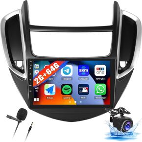 2G+64G Car Stereo with Wireless Apple CarPlay Android Auto for Chevrolet Chevy Trax 2014 2015 2016 Android 13 Radio 9" Touch Screen Bluetooth Car Radio with GPS Navigation HiFi WiFi FM Backup Camera