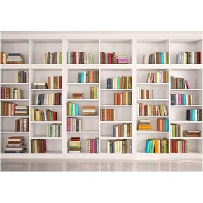 YYNXSY 7X5FT Office Bookshelf Backdrop for Video Conference Backdrop with Window Background Screen for Video ConferencingChildren Taking Photography Studio Background Holiday Party YY-1006