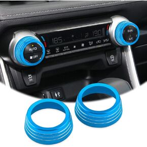 Auovo AC Knob Cover Compatible with Toyota RAV4 Accessories 2024 2023 2022 2021 2020 2019 Air Conditioning Knob Cover Trims AC Climate Control Knob Rings Aluminum Alloy (Red)