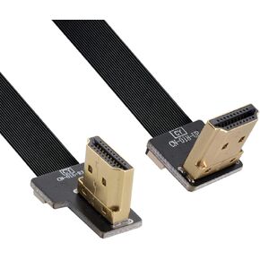 chenyang CY نوع A HDMI ذكر بزاوية تصاعدية 90 درجة إلى HDMI ذكر بزاوية قائمة 90 درجة HDTV FPC كابل مسطح 10 سم للتصوير الجوي FPV HDTV Multicopter