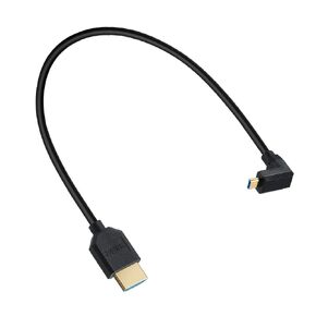 MysRuida 1ft 8K Micro HDMI 2.1 to HDMI 2.1 Cable, 90 Degree Down Angle 8K Micro HDMI Male to 8K HDMI Male Adapter Cable, OD 4mm Slim Ultra HD HDMI 2.1 Version 8K Cable, 8k@60HZ