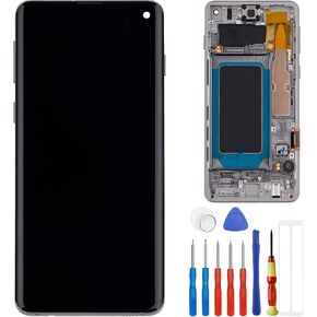 TFT Display Compatible with Samsung Galaxy S10 SM-G973U SM-G973W 6.1" inch LCD Touch Screen Display Assembly with Tools+Frame (Black)(Fingerprint Recognition is not Supported)