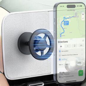 Phone Holder Mount for Hyundai Ioniq 5 - Attaches Magnetically to Metallic Dashboard - Compatible with MagSafe for iPhone 12-16 Series