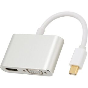 DisplayPort to HD-MI DVI VGA Adapter, 4Kx2K Adapter 2 in 1 Mini D-P Converter, Compatible with Most Mini D-P Interface Devices Such As Laptops, Tablets