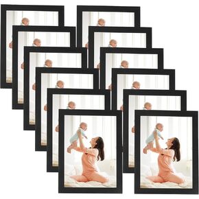 CRUGLA 12 Packs 12x16 Magnetic Picture Frames for Refrigerator, Sheet with Self Adhesive Backing, Poster Painting Certificate Craft Photo Frame for Office Glass Window Door Cubicle Tile Wall