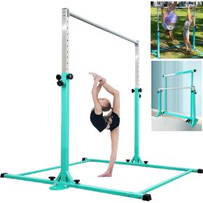 PreGymnastic Updated Gymnastics Bar-No Wobble Gymnastic Bar for Kids, Weight Limit 300 lbs, Gymnastics Kip Bar Adjustable Height