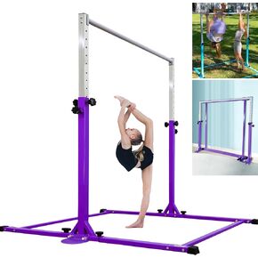 PreGymnastic Updated Gymnastics Bar-No Wobble Gymnastic Bar for Kids, Weight Limit 300 lbs, Gymnastics Kip Bar Adjustable Height