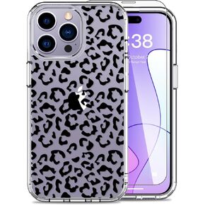 LUHOURI for iPhone 15 Pro Max Case with Screen Protector - Crystal Clear Durable Cover - Fashionable Designs for Women and Girls - Slim Fit Shockproof Protective Phone Case 6.7",Little Ghosts