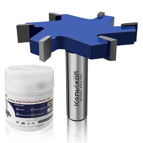 6 Flute CNC Spoilboard Surfacing Router Bit 1/2 inch Shank, Extra Large 2-9/16"/65mm Cutting Dia, Slab Flattening Router Bit Planing Bit Wood Milling Cutter Planer Woodworking Tool