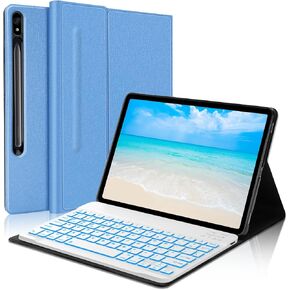 Samsung Galaxy Tab S9 2023/S8 2022/S7 2020 11 inch Keyboard Case, Protective Folio Stand Cover with S Pen Holder, Slim Smart Case with Multi-use Bluetooth Keyboard for Galaxy 11" Tablet