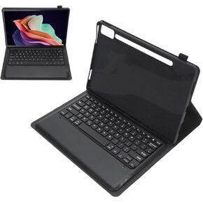 for Lenovo Tab P12 Case with Keyboard, Rechargeable Detachable Keyboard Case with Pen Holder for Lenovo Tab P12 12.7inch 2023 (Black)