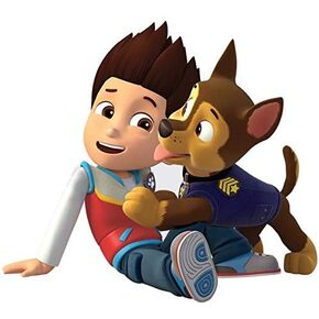 7 Inch Ryder and Chase Paw Pup Wall Decal Sticker Pups Puppy Puppies Dog Dogs Removable Peel Self Stick Adhesive Vinyl Decorative Art Kids Room Home Decor Children 7 1/2 x 6 1/2 inches