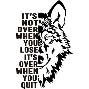 Kids Room Boys Decor Wall Decal-Wolf Pattern Inspiration Qote Its not Over When You Lose Wall Decoration Sticker AFN130