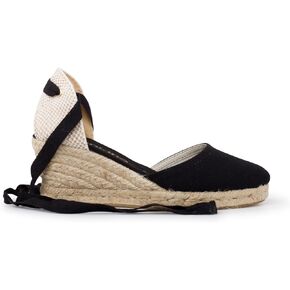 Sevilla Authentic Spanish Espadrille Wedge Sandals for Women - Sustainable, Eco Friendly, Vegan Shoes. Classic Style, Organic Cotton Canvas Upper, Comfy Insole, Jute Midsole, Rubber Sole. Made in Spain