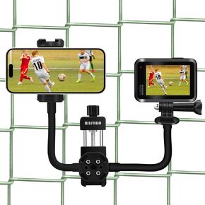 Multi-camera Fence Mount Compatible for GoPro/Mevo Start Smartphone Fence Clamp Compatible for DJI Action/Osmo Pocket 3/2/Insta360/ for Pocket Radar Game Changing Kit for Baseball Softball Tennis