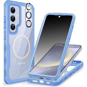 CENHUFO Magnetic for Samsung Galaxy S24 Ultra Case, Privacy Phone Cover with Built-in Anti Peep Privacy Screen Protector and Camera Lens Protective, Full Body Shockproof Double Sided Bumper -Purple