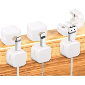 6pcs Magnetic Cable Management Clips, Self Adhesive Cord Organizer Holder, Desk Cable Management Cord Organizer Phone Charger Wire Holder Desk Cable Clips for Home Wall Bedroom Kitchen Office