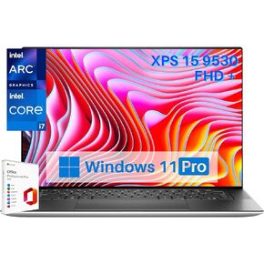 Dell XPS 15 9530 Laptop 2024, Microsoft Office Lifetime License & Win 11 Pro, Intel 10-Core i7-13620H Up to 4.9GHz, 32GB DDR5, 2TB SSD, Intel Arc A370M, 15.6" FHD+, Wi-Fi 6, Backlit Keyboard