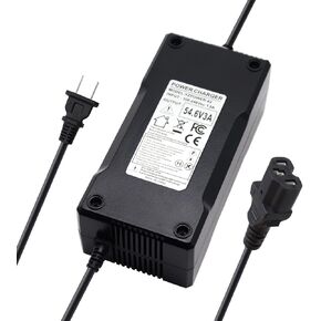 54.6V 3A 48V 3A AC Adapter Power Supply Charger Fits 48V Lithium Li-ion Battery with 3 Holes Plug Supply Cord 48V 2.5A/3A