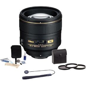 Nikon 85mm f/1.4G IF AF-S NIKKOR Lens, Bundle with ProOptic 77mm Filter Kit, Lens Cap Tether, Cleaning Kit