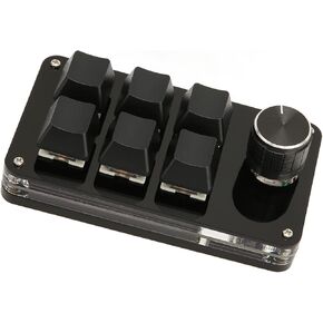 SUNGOOYUE Keyboard with Macro Keys, 6 Key Mini Keypad with Knob, Macro USB DIY Programmable Keyboard for Gaming Office