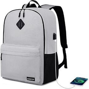 Laptop Bookbag for Women Men - Black Backpack for School Teens Girls and Boys, 15.6 inch Laptop Back Pack for High School and Students with USB Charging Port,Computer Bookbag