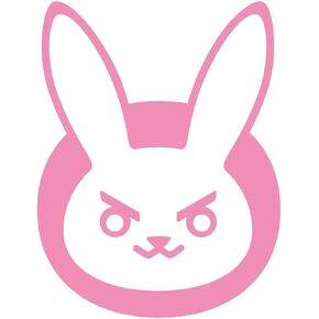 D-VA Bunny Logo Vinyl Stickers Symbol 5.5" Decorative DIE Cut Decal for Cars Tablets LAPTOPS Skateboard - Pink Color