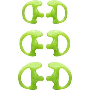 Universal Radio Replacement Earmold, Insert Silicone Earbud Earplug for Two-Way Radio Coil Tube Audio Kits，for Walkie Talkie Acoustic Earpiece Headset (Green, Large Medium and Small, 3 Pair)