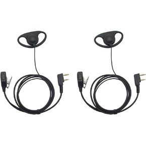 2 Pin D Shape Earpiece Headset PTT Mic for Baofeng UV-5R BF-888S Arcshell Retevis H-777 RT21 RT22 Kenwood 2 Way Radio(2 Pack)