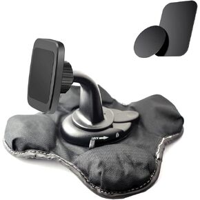 Super Strong Magenetic Phone Holder Car Beanbag Dash Dashboard Friction Mountfor All Phone iPhone Galaxy Compatible with 4-6.7 inch Smartphones (Black), DSH-GS1+KLP-N2+PLTE