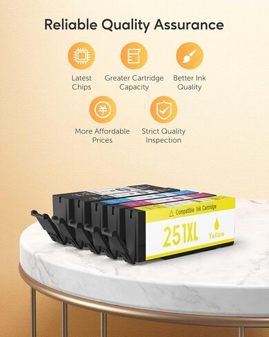 حزمة قيمة PGI-250XL CLI-251XL ذات 5 ألوان، متوافقة مع خراطيش حبر Canon 250 251 للاستخدام مع PIXMA MX922، MG5420، MG5520، MG5522، MG6320، MG6620، IP7220 (PGBK، أسود، سماوي، أرجواني، أصفر) in Saudi Arabia
