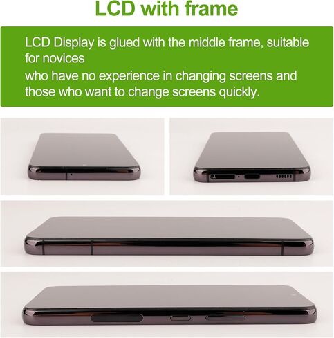 شاشة LCD رقمية بديلة متوافقة مع Samsung Galaxy S22 SM-S901B، SM-S901B/DS، SM-S901U (أسود مع إطار) مجموعة رقمية لشاشة تعمل باللمس مع أدوات إصلاح - 6.1 بوصة in Saudi Arabia