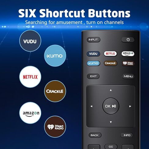 Replacement Remote Control XRT136 for All VIZIO Smart TV, FlyCoco Newest Universal Remote Compatible with VIZIO LED LCD HD 4K UHD HDR Smart TVs, with Six Buttons to Major Apps in Saudi Arabia