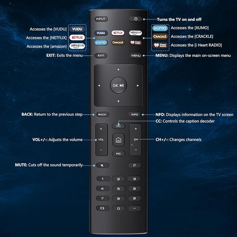 Replacement Remote Control XRT136 for All VIZIO Smart TV, FlyCoco Newest Universal Remote Compatible with VIZIO LED LCD HD 4K UHD HDR Smart TVs, with Six Buttons to Major Apps in Saudi Arabia